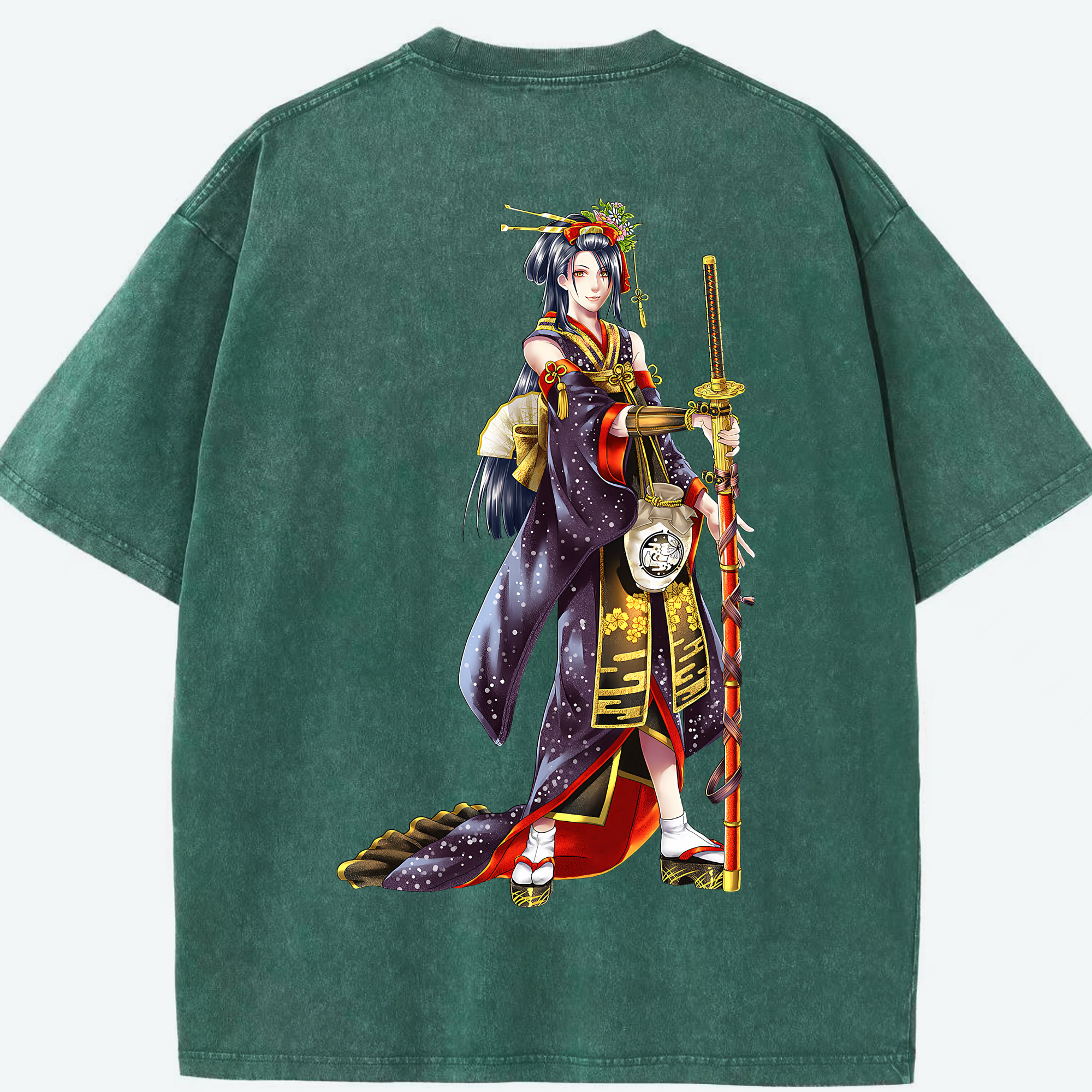 （画像用） 刀剣乱舞 Touken Ranbu 綿100% ヴィンテージ風 半袖Tシャツ（背面プリント）
